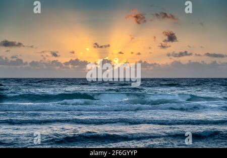 Stati Uniti, Florida, Boca Raton, Mare al tramonto Foto Stock
