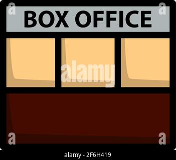 Icona di Box Office. Contorno grassetto modificabile con disegno riempimento colore. Illustrazione vettoriale. Illustrazione Vettoriale