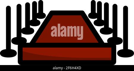 Icona Red Carpet. Contorno grassetto modificabile con disegno riempimento colore. Illustrazione vettoriale. Illustrazione Vettoriale