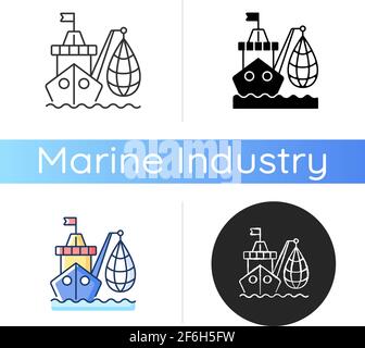 Icona della pesca industriale Illustrazione Vettoriale