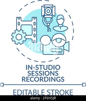 Icona di concetto delle registrazioni delle sessioni in studio Illustrazione Vettoriale