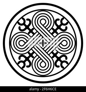 Antico motivo decorativo in stile celtico, illustrazione scandinava del nodo Illustrazione Vettoriale