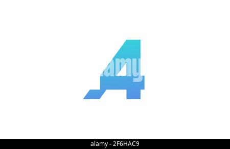 Modello vettoriale per il design del logo Letter A4 Foto Stock