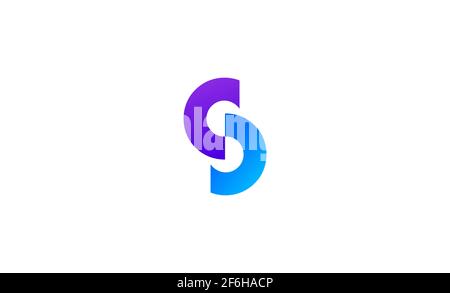 S modello vettoriale di progettazione del logo monogramma Foto Stock