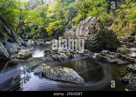 Betws Y Coed; Fairy Glen; River Conway; Galles Foto Stock