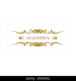 Invito stile vintage. Elementi di design floreali disegnati a mano. Modello vettoriale di lusso per biglietti d'auguri e inviti. Parte del set. Illustrazione Vettoriale