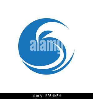 Disegno vettoriale del logo Ocean Wave modello - vettore Illustrazione Vettoriale
