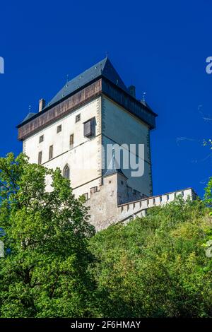 Il bellissimo Castello di Karlstejn, Repubblica Ceca Foto Stock