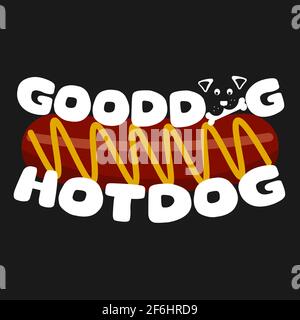 logo con scritta con salsiccia e senape hot dog e il iscrizione in forma di denti 3 Illustrazione Vettoriale