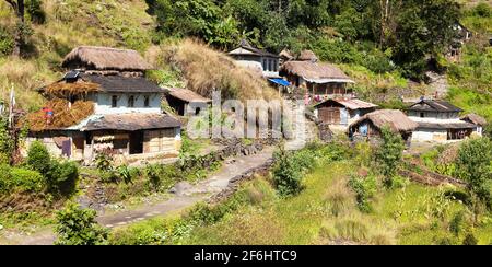 Bel villaggio nel Nepal occidentale Foto Stock