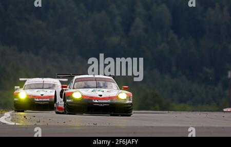 91 LIETZ Richard (aut), MAKOWIECKI Frederic (fra), Porsche 911 RSR del team Porsche GT, azione, durante il Campionato Mondiale FIA WEC Endurance 2017 6 ore di Nurburgring, Germania, dal 14 al 16 luglio - Foto Marc de Mattia/DPPI Foto Stock