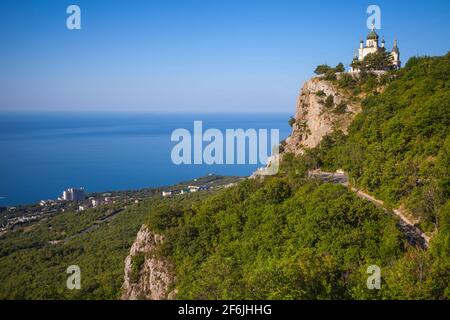 Ucraina, Crimea, Foros, strada che conduce alla Chiesa di Foros Foto Stock