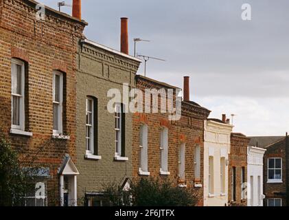 Fila di case a schiera a Hampstead, Londra, Regno Unito Foto Stock