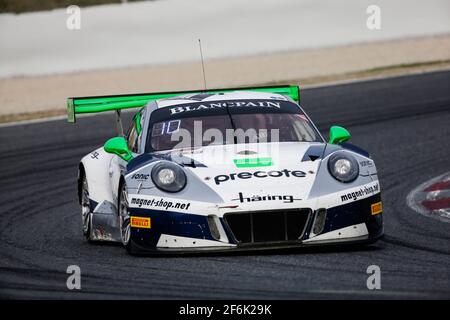 911 HARING Jurgen (ger), RENAUER Alfred (ger), RENAUER Robert (ger), Porsche 911 GT3 R team Herberth motorsport, azione durante la Blancpain GT serie 2017, a Barcelone, in spagnolo dal 29 settembre al 1 ottobre - Foto: Xavi Bonilla / DPPI Foto Stock