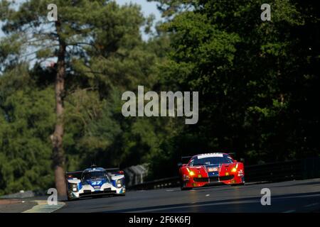 65 NIELSEN Christina (dnk), BALZAN Alessandro (ita), BRET Curtis (usa), Ferrari 488 GTE team Scuderia corsa, azione durante la 24 le Mans 2017 ore di gara e sfilata, dal 16 al 18 giugno sul circuito di le Mans, Francia - Photo Florent Gooden / DPPI Foto Stock