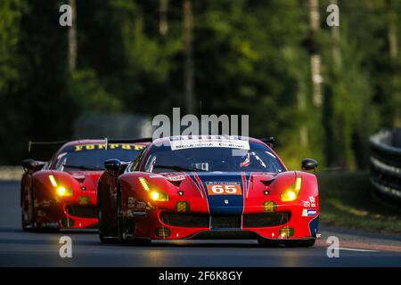 65 NIELSEN Christina (dnk), BALZAN Alessandro (ita), BRET Curtis (usa), Ferrari 488 GTE team Scuderia corsa, azione durante la 2017 le Mans pesage 24 ore, qualifica e sfilata il 11 giugno al 16 circuito di le Mans, Francia - Foto Jean Michel le Meur / DPPI Foto Stock