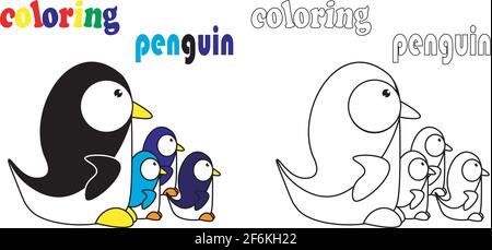 colorazione vettore pinguino Illustrazione Vettoriale