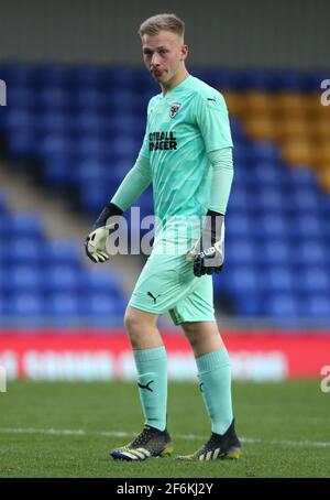 WIMBLEDON INGHILTERRA - MARZO 31: Matthew Cox di AFC Wimbledon durante la fa Youth Cup quarto round vero e proprio tra AFC Wimbledon e Tottenham Hotspur a Pl Foto Stock