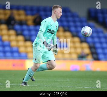 WIMBLEDON INGHILTERRA - MARZO 31: Matthew Cox di AFC Wimbledon durante la fa Youth Cup quarto round vero e proprio tra AFC Wimbledon e Tottenham Hotspur a Pl Foto Stock