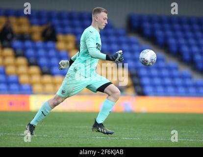 WIMBLEDON INGHILTERRA - MARZO 31: Matthew Cox di AFC Wimbledon durante la fa Youth Cup quarto round vero e proprio tra AFC Wimbledon e Tottenham Hotspur a Pl Foto Stock