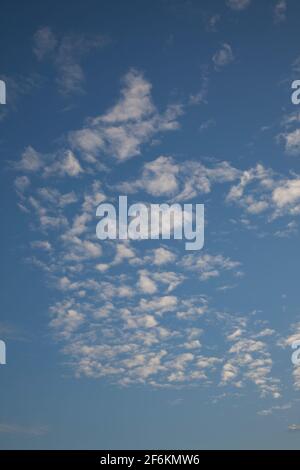 Altocumulus nuvole contro un cielo blu Foto Stock