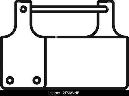 Icona della scatola di legno del carpentiere, stile del contorno Illustrazione Vettoriale