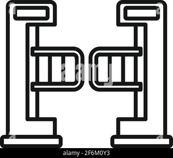 Icona del tornello di ingresso, stile del contorno Illustrazione Vettoriale