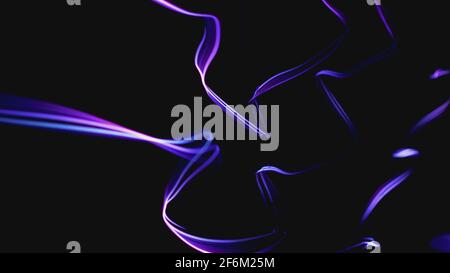 Stringhe in fibra colorata sfondo del movimento illustrazione 3d Foto Stock