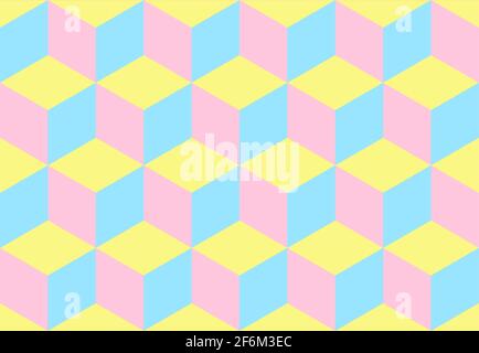 Sfondo astratto senza giunture da forme geometriche colorate. Ripetizione in stile piatto. Illustrazione vettoriale Foto Stock
