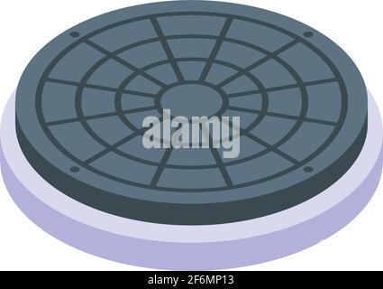 Icona del tombino fognario. Isometrica di fognature vettore di tombino icona per il web design isolato su sfondo bianco Illustrazione Vettoriale