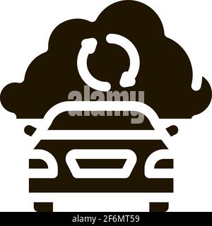 Icona cloud di connessione Smart Car Illustrazione di Vector Glyph Illustrazione Vettoriale