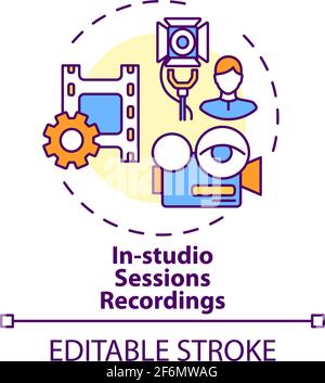 Icona di concetto delle registrazioni delle sessioni in studio Illustrazione Vettoriale