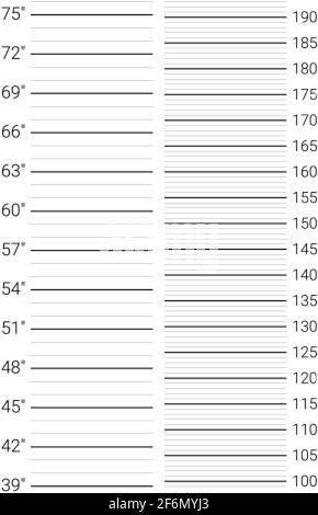 Polizia mugshot sfondo. Scala di misurazione dell'altezza della persona. Illustrazione Vettoriale