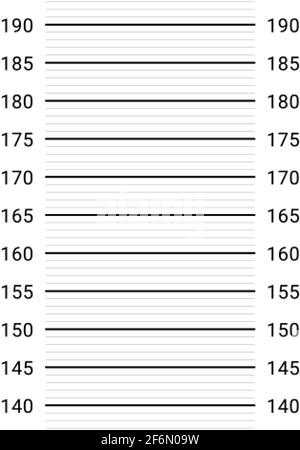 Polizia mugshot sfondo. Scala di misurazione dell'altezza della persona. Illustrazione Vettoriale