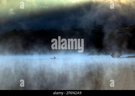 Una mattina nello smog di Dalat Foto Stock