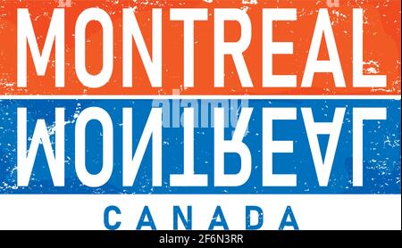 Poster Canada con testo Montreal, Quebec. Tipografia moderna per stampa grafica aziendale, hipster fashion Illustrazione Vettoriale