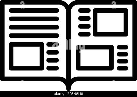 Icona dati tecnici. Contorno dati tecnici icona vettoriale per web design isolato su sfondo bianco Illustrazione Vettoriale