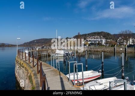 Ludwigshafen, Germania - 31 marzo 2021: Veduta dell'abor di Ludwigshafen sul lago di Costanza Foto Stock