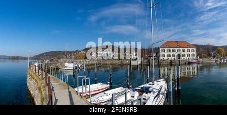 Ludwigshafen, Germania - 31 marzo 2021: Veduta dell'abor di Ludwigshafen sul lago di Costanza Foto Stock