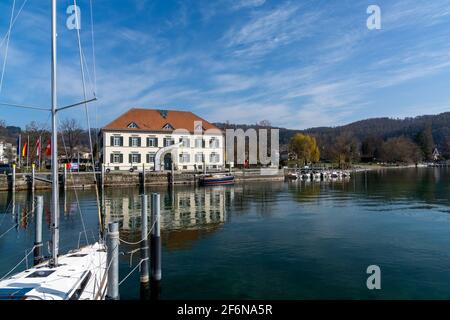 Ludwigshafen, Gerany - 31 marzo 2021: Veduta dell'abor di Ludwigshafen sul Lago di Costanza Foto Stock