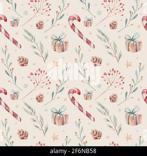 motivo floreale senza cuciture acquerello. Grande set di elementi floreali acquerelli. Può essere usato per le schede, gli inviti, le schede di salvataggio della data e molto altro Foto Stock