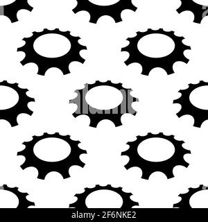 Ingranaggi, ruota dentata, ruota dentata modello ripetibile senza soluzione di continuità, background per la riparazione, la manutenzione, l'impostazione, i concetti di progettazione Illustrazione Vettoriale