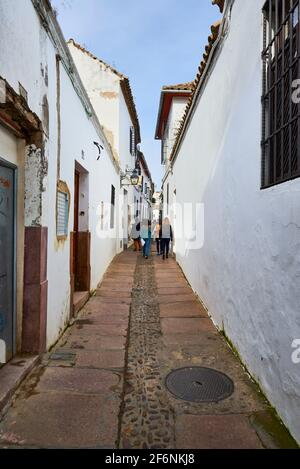 Cordova, Andalusia, Spagna, dicembre 28 2016, Via Judios, Cordova, Spagna Foto Stock