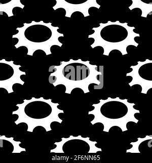 Ingranaggi, ruota dentata, ruota dentata modello ripetibile senza soluzione di continuità, background per la riparazione, la manutenzione, l'impostazione, i concetti di progettazione Illustrazione Vettoriale