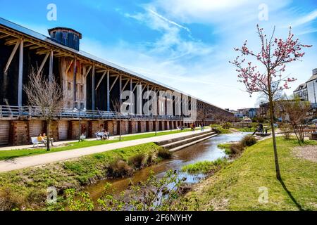 Casa di laurea ( Gradierwerk) presso le saline di Bad Dürkheim, Germania Foto Stock