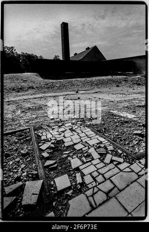 Buchenwald campo di concentramento Weimar in Turingia Germania 1994 il crematorio forni al campo Foto Stock