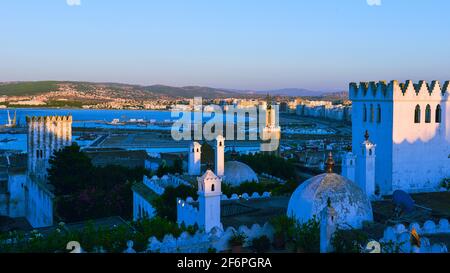 Vista sulla Kasbah di Tangeri, Tangeri, Marocco, Africa Settentrionale, Africa Foto Stock