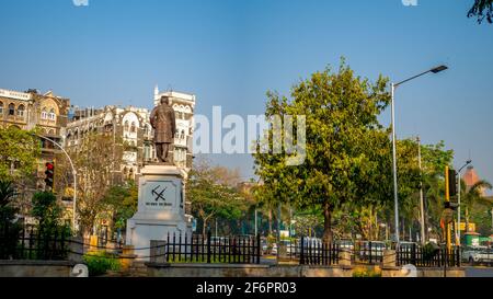 Mumbai, India - 7 gennaio 2021 : Statua del primo ministro dell'India Shree Lal Bahadur Shashtri che promosse la rivoluzione bianca e famoso slogan come Jai Foto Stock