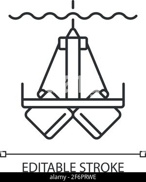 Icona lineare campionamento sedimenti Illustrazione Vettoriale