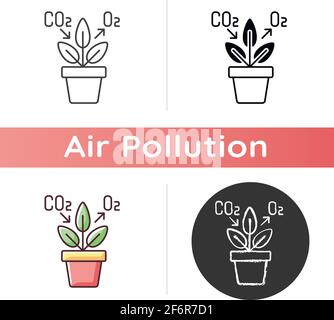 Icona della pianta di purificazione dell'aria Illustrazione Vettoriale